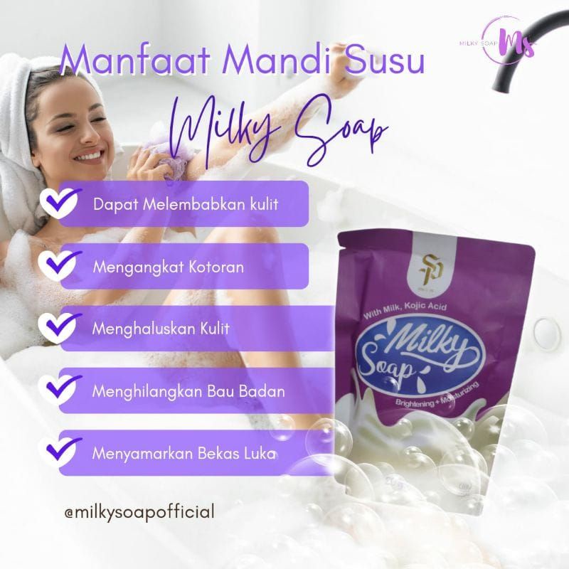 SABUN MILKY SOAP WITH MILK KOJIC ACID BRIGHTENING 80 GR