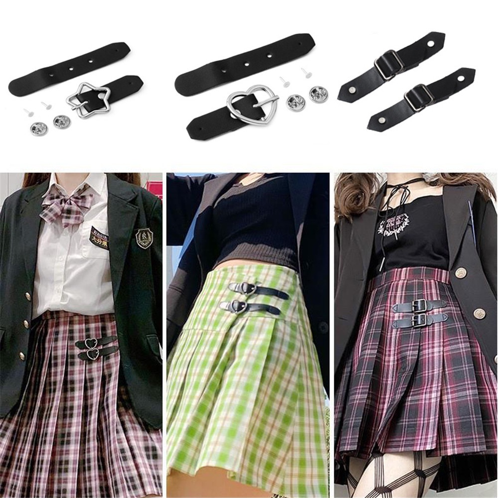 2pcs JK Gaya Bebas Paku Kulit Retractable Waist Button Adjustable Jahit Buttons Metal Extended Buckle Untuk JK Aksesoris Gaun Y2K