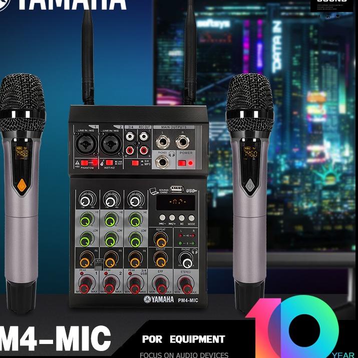 New Products  YAMAHA PM4 MINI Mixer Audio USB / Electro Bluetooth 4 Channel mendukung penyetelan mobil 12V sound system audio interface original ✤cvi❀
