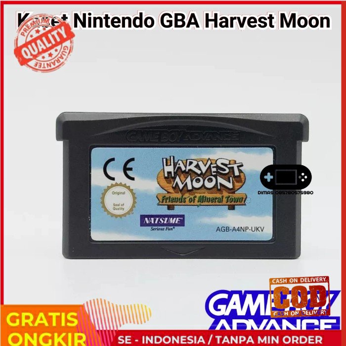 SG Kaset GBA Gameboy Advance SP Micro Harvest Moon Save Load Oke - Wanita