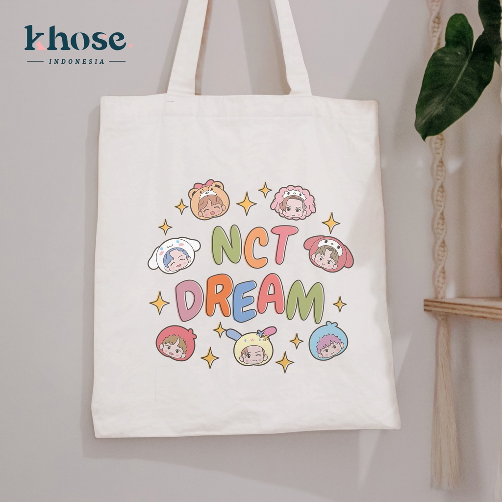 KHOSE ToteBag Wanita Kanvas NCT DREAM Karakter Lucu / Goodie Bag Korea