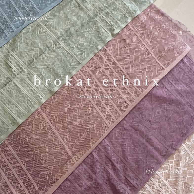 Stok terbaru  Kain Kebaya Brokat Kain Brokat Salur Ethnix