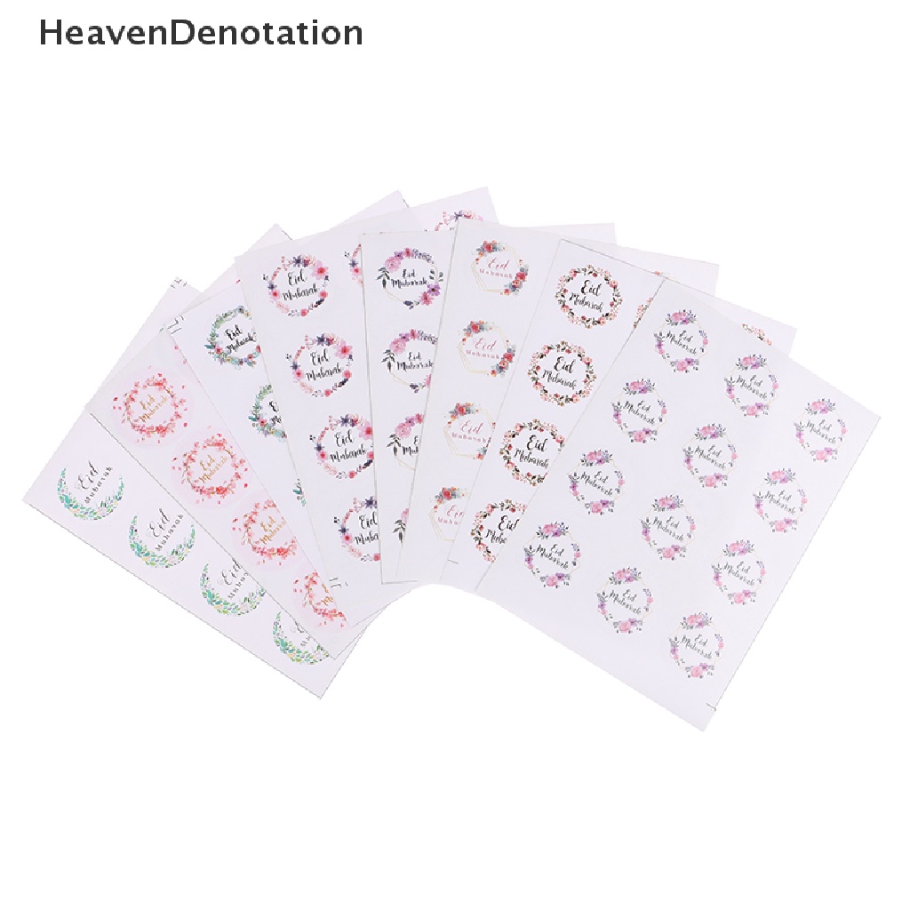 [HeavenDenotation] 60pcs Stiker Kado Dekorasi Ramadhan Eid Mubarak Label Gift Box Segel Sticker HDV