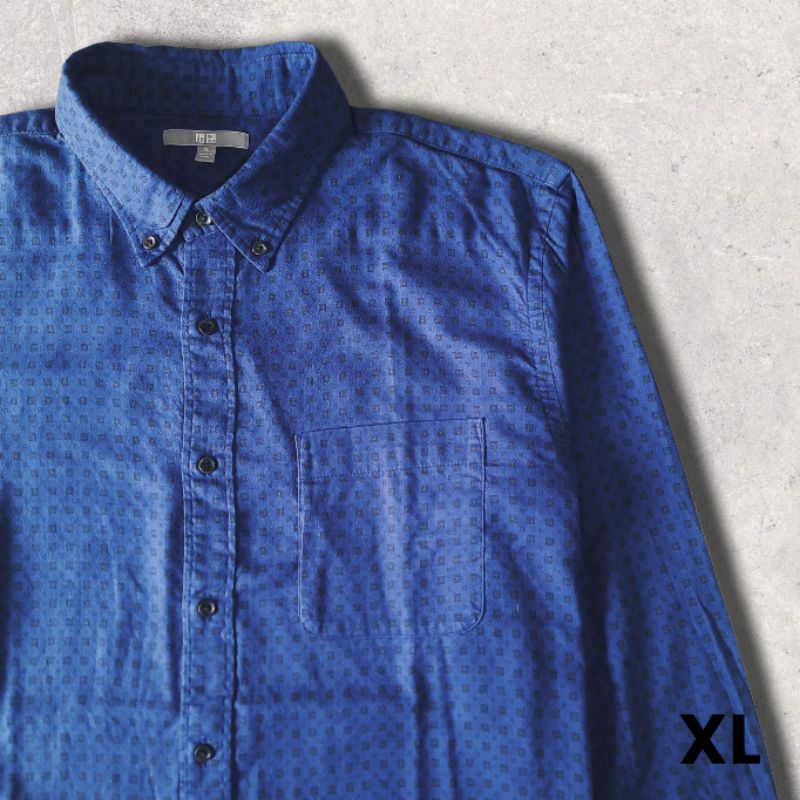 KEMEJA LENGAN PANJANG UNIQLO SIZE XL FLANEL / SECOND BRANDED