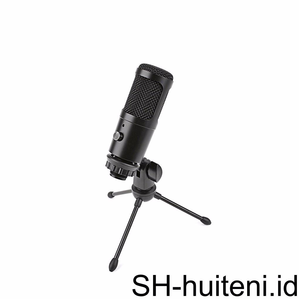 Huit Microphones Profesional USB Tripod Peralatan Laptop Mikrofon Siaran Suara Gaming Streaming Studio Desktop Tools