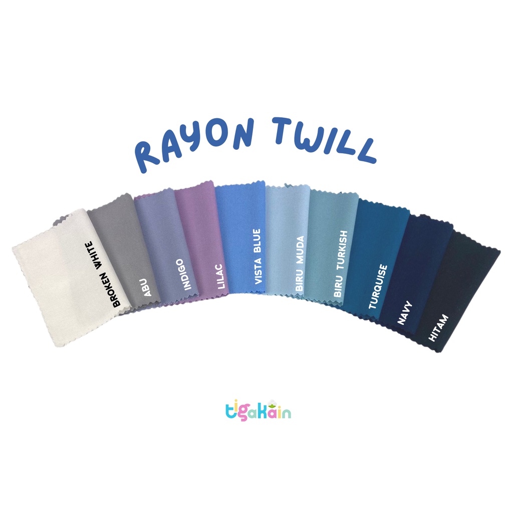 1 Meter Kain Rayon Twill Bahan Rayon Twil