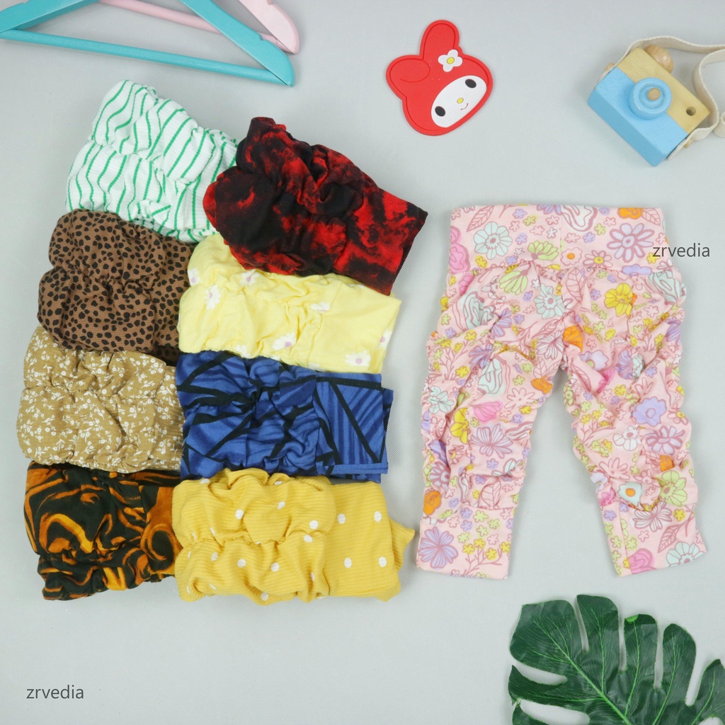 Legging Kerut Motif 3-12 Bulan / Celana Bayi Anak Perempuan Leging Panjang Ketat Murah Adem Motif