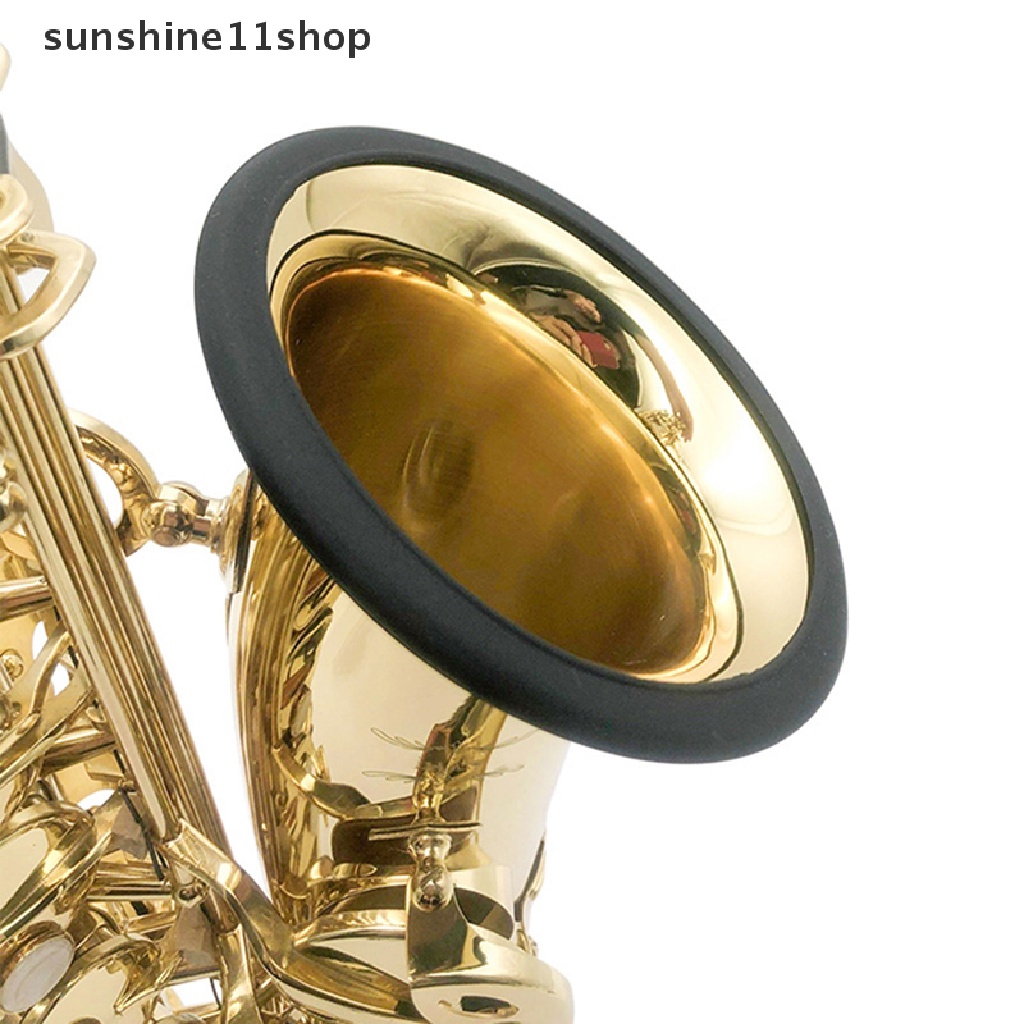 Sho 1Pc Saxophone Cincin Penyerap Suara Silikon Mute Pelindung Sax Peredam Bagian N