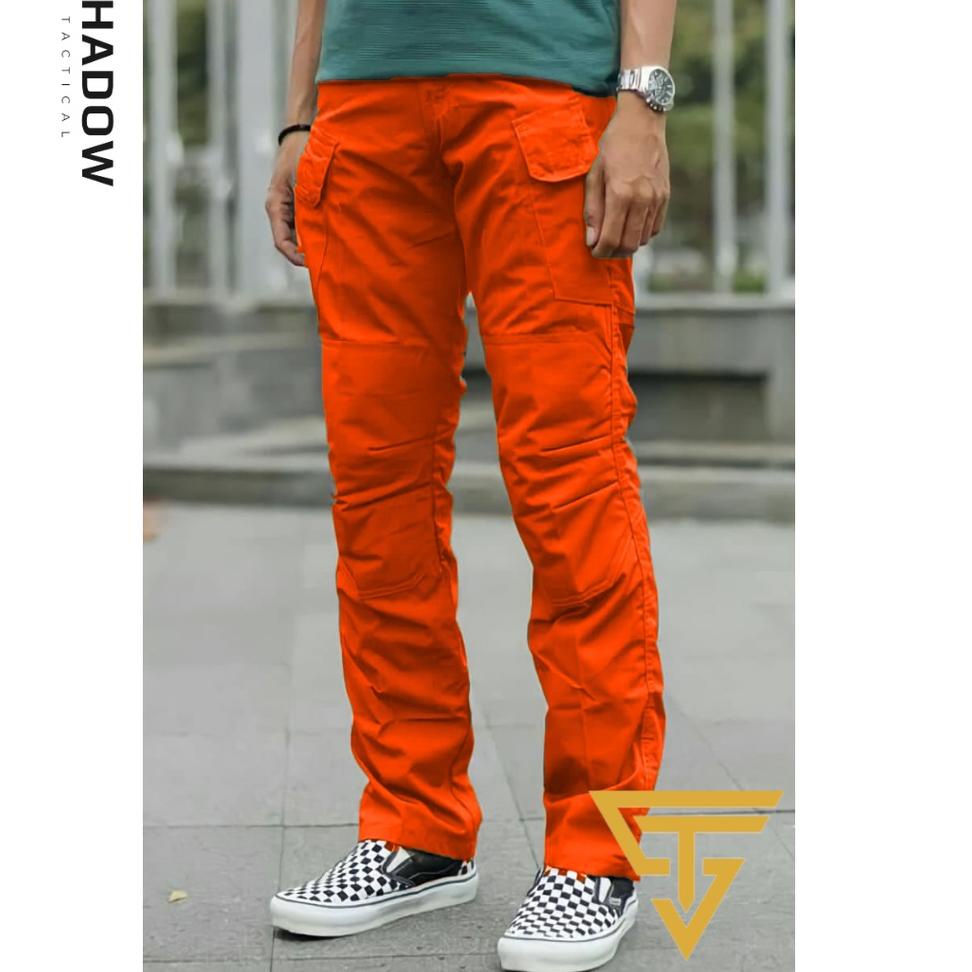 REKOMENDASI ShadowTac - Celana Panjang Tactical Celana Cargo Panjang Warna Orange Size 28 Sampai 50 