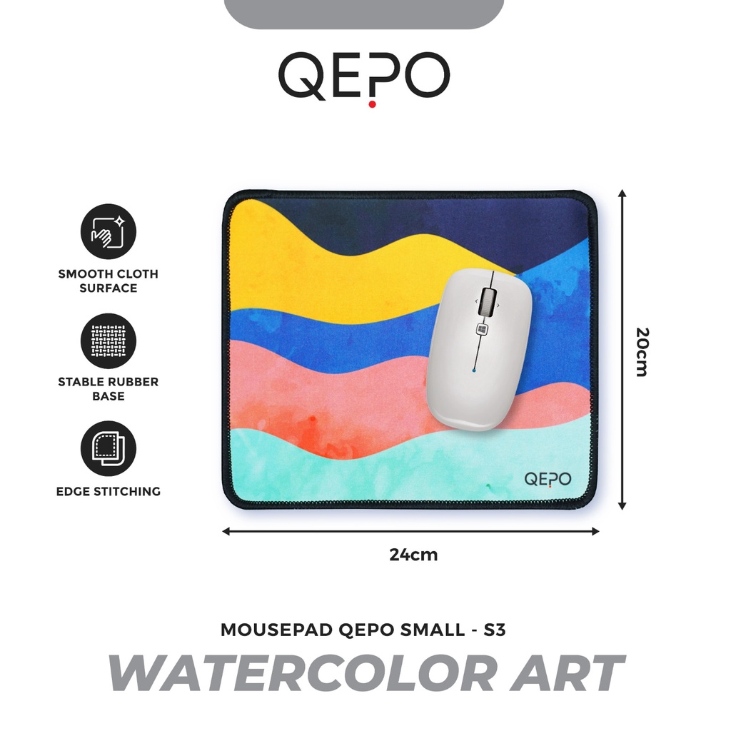 Mousepad QEPO Small S3 Motif Watercolor Art 24 x 20 cm