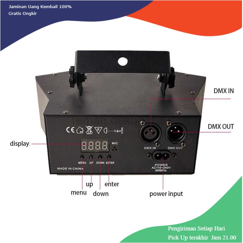 TD - LMP LINYEE Lampu Proyektor Disco Sensor Suara RGBW 12 Patterns 240V 25W - LIN912