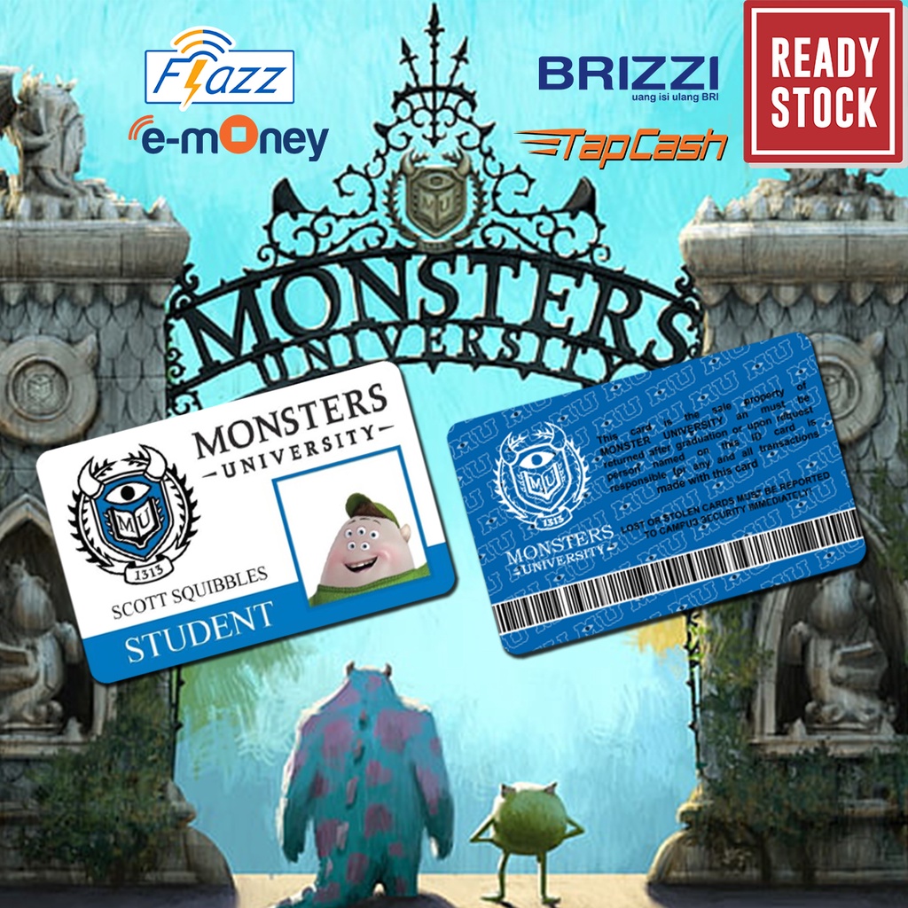 Emoney mandiri flazz bca gen 2 brizzi tapcash custom MONSTER UNIVERSITY kartu e toll free edit 1 sisi atau 2 sisi cocok untuk komunitas dan souvenir