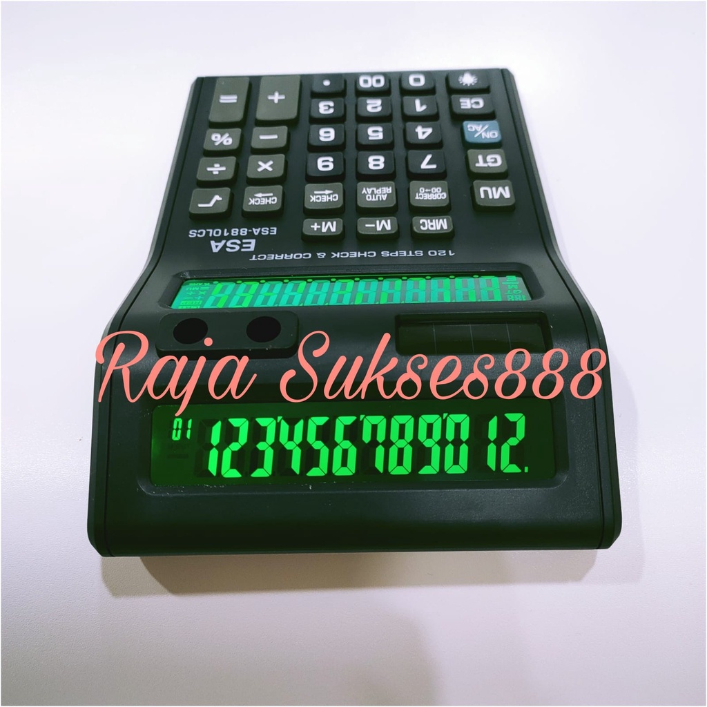 

Terlaris ✨ -Kalkulator Calculator Esa 8810 2 Layar Led menyala 12 Digit Lampu Hijau- 2.2.23