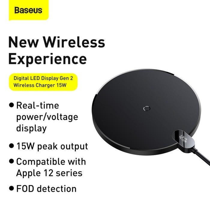 BASEUS Digital LED Display Gen 2 Wireless Charger 15W CCED01