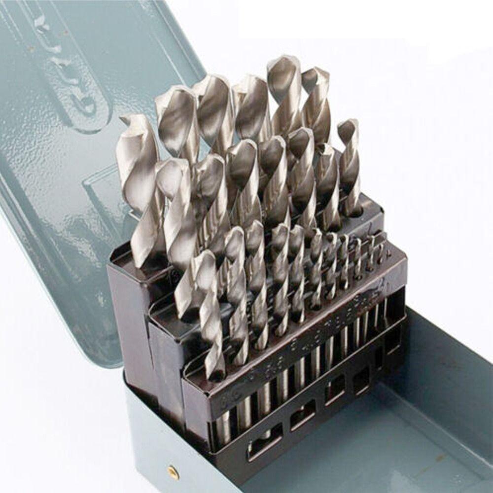 Solighter 25Pcs Set Mata Bor Putar HSS Spiral Woodworking Rotary Milling Cutter Set