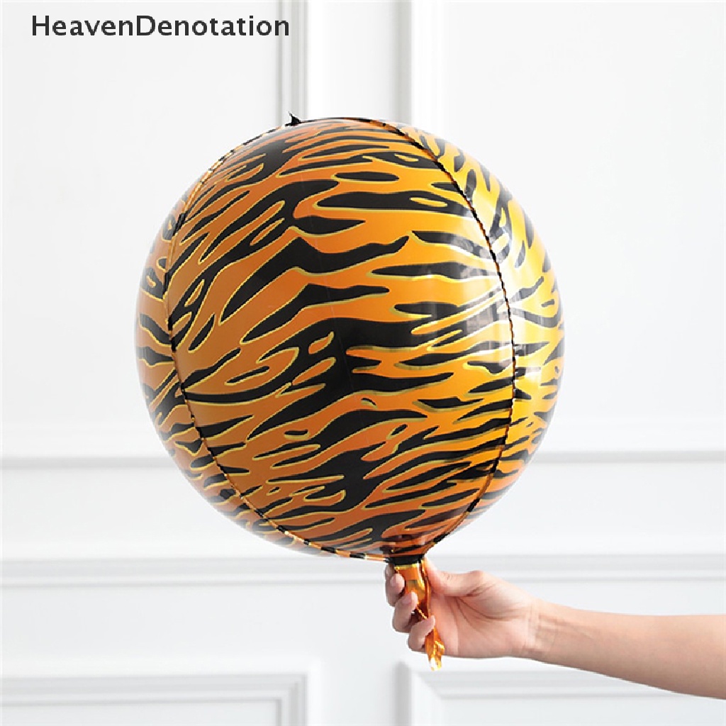 [HeavenDenotation] 4 Pcs 18 Inci Hewan Dicetak Harimau Zebra Leopard Foil Balon Perlengkapan Tema Kebun Binatang HDV