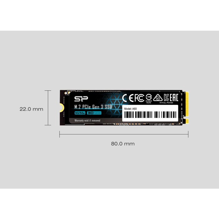 SILICON POWER A60 SSD M.2 NVME 128GB, 256GB, 512GB, 1TB PCIe Gen 3 x4