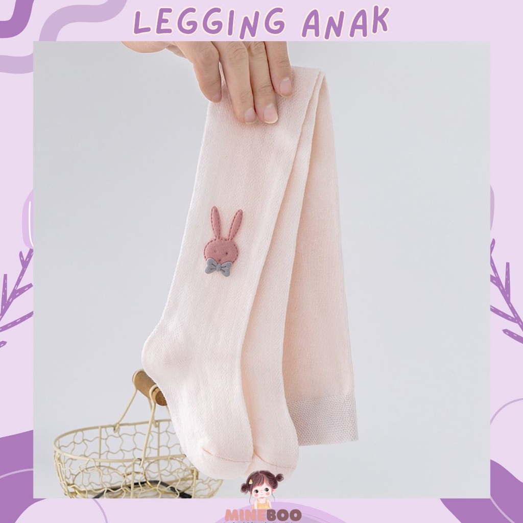 mineboo - MIBUNNY 0-8tahun Pantyhose anak perempuan dan kaus kaki dansa katun ikatan simpul jala tipis