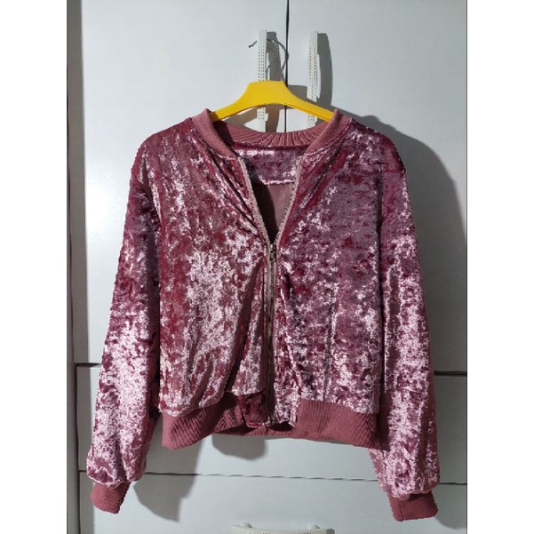 Jaket Velvet pink