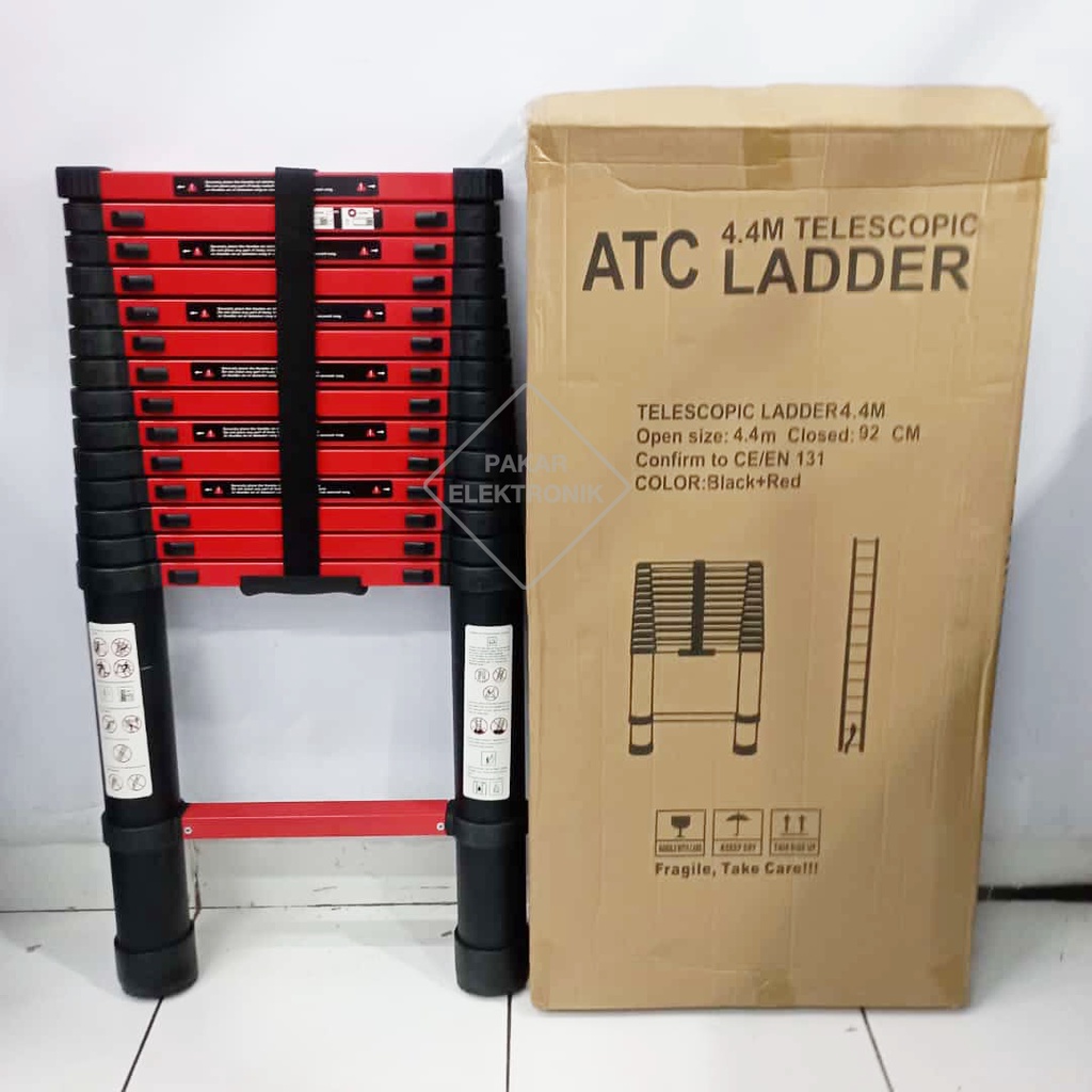 ATC Tangga Ladder Telescopic 4.4m (Merah Hitam)