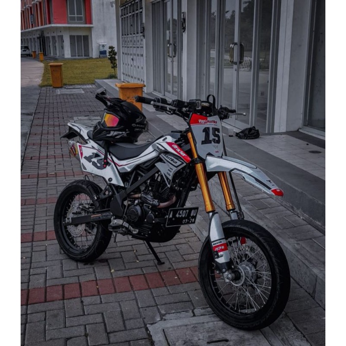DEKAL STICKER DECAL KLX D-TRACKER PUTIH SIMPLE