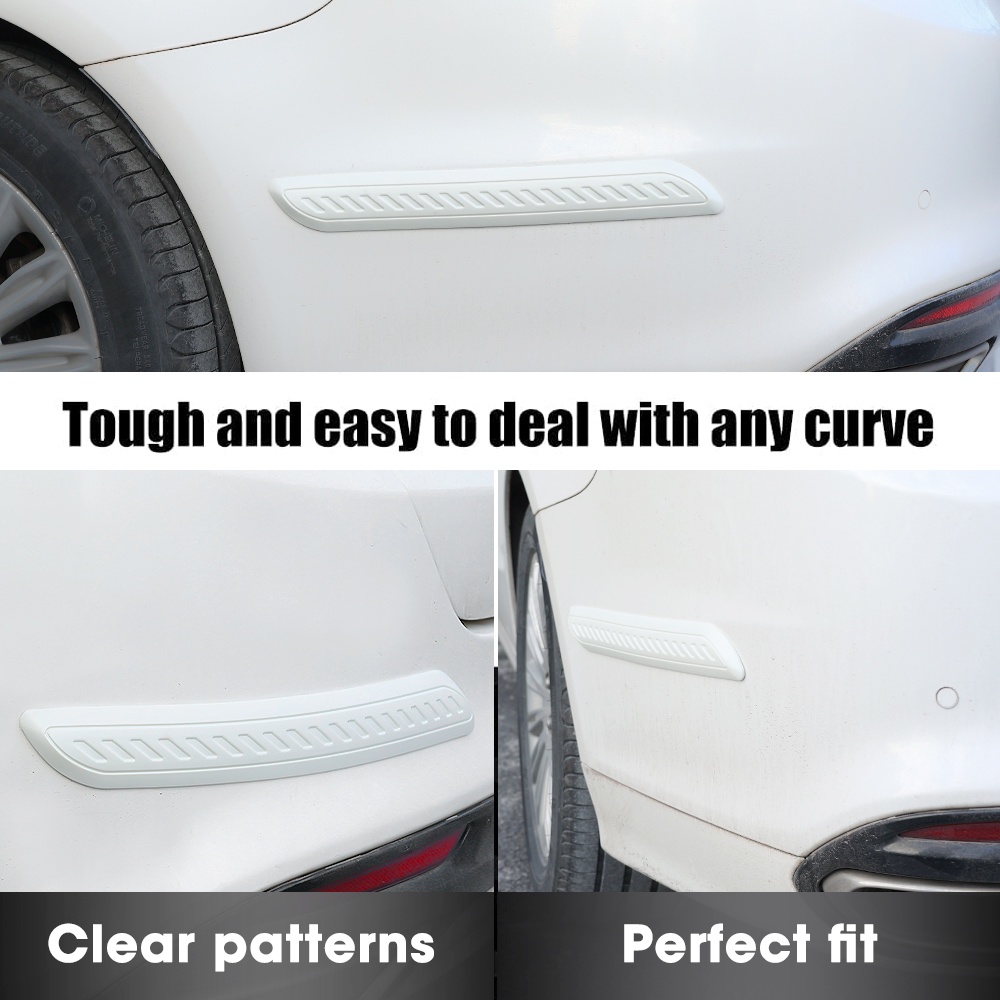 2pcs Imitasi Serat Karbon Garis Karet Strip Pelindung Anti Gores Protector Strip Anti-Tabrakan Strip Self Adhesive Spion Bumper Pelindung Tepi Pintu