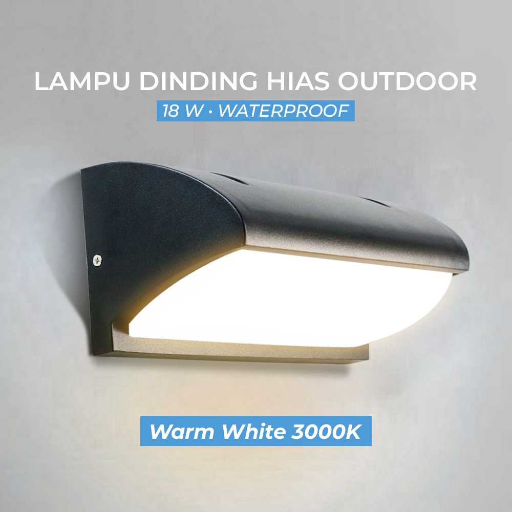 (BISA COD) FTIHSHP GAVT Lampu Dinding Hias Outdoor Wall Light 18W Warm White Model E - 611