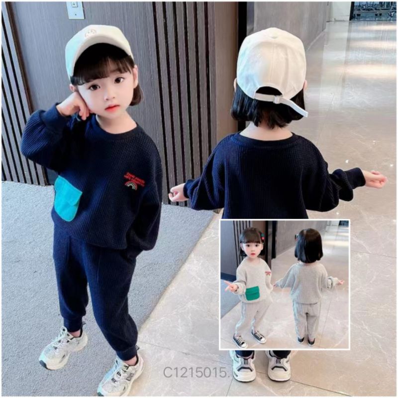 set import 2in1/set import/set rajut waffle uniqlo