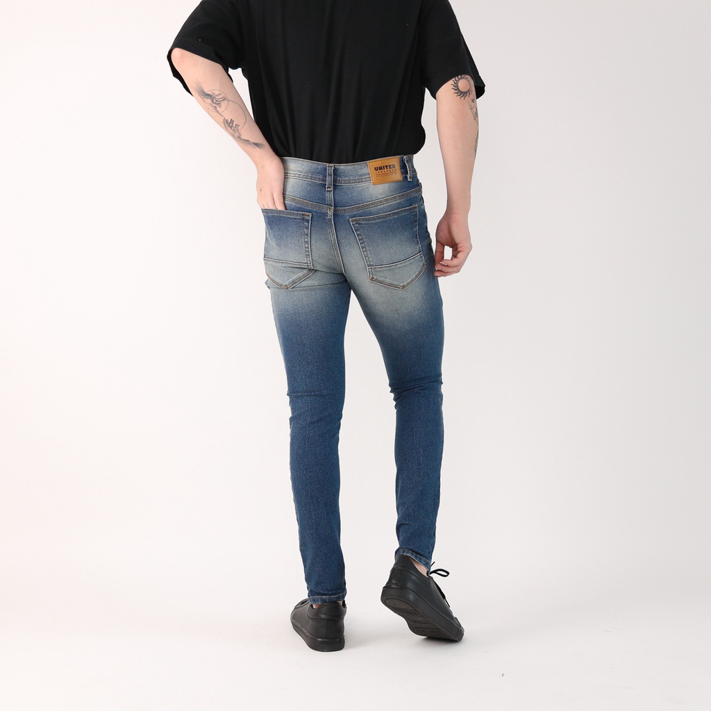 UNITEDJEANS - Celana Ripped Jeans Pria / Celana Jeans Sobek Bahan Soft Stretch Denim - (UJ-36 RJ) - Atlantis Blue