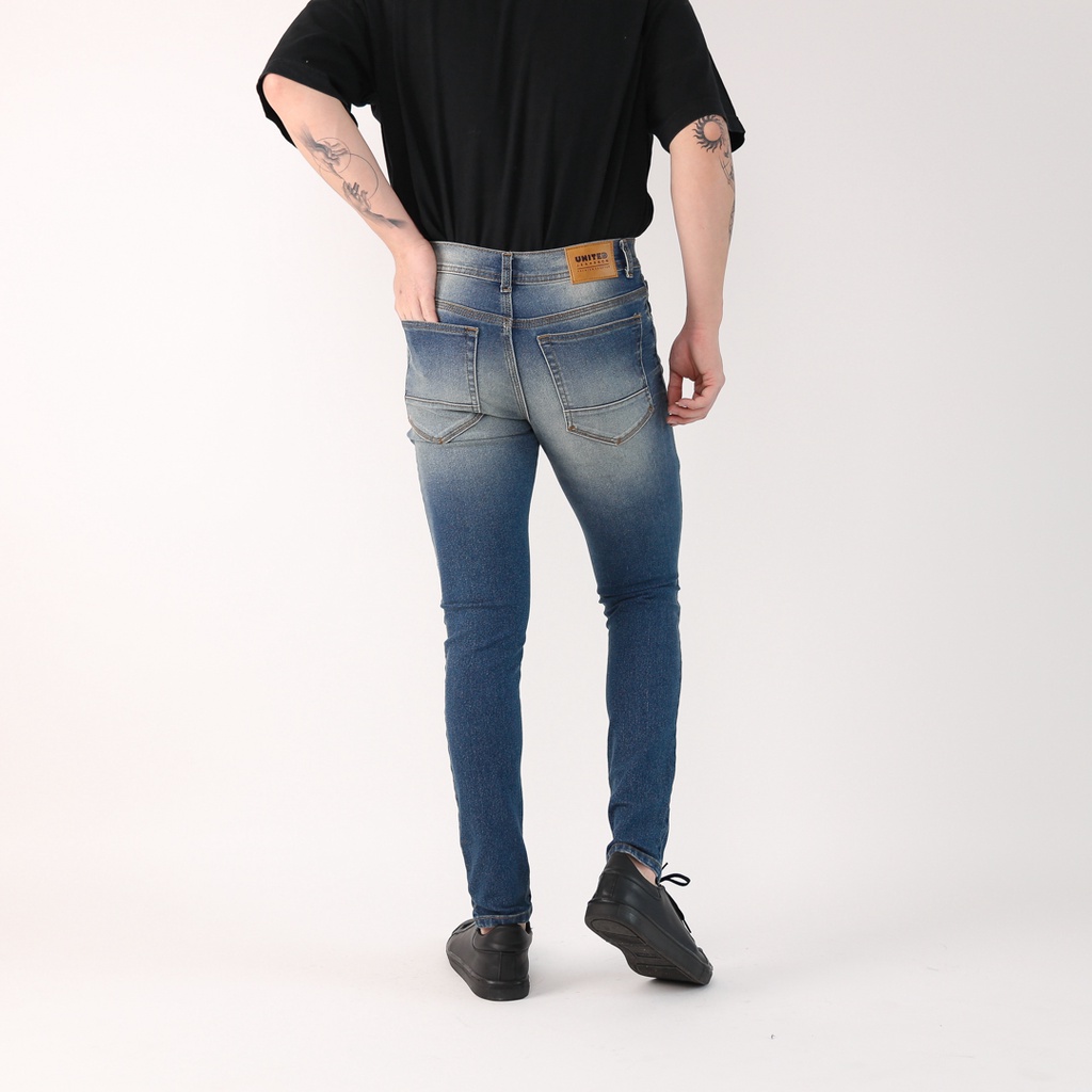 UNITEDJEANS - Celana Ripped Jeans Pria / Celana Jeans Sobek Bahan Soft Stretch Denim - (UJ-36 RJ) - Atlantis Blue