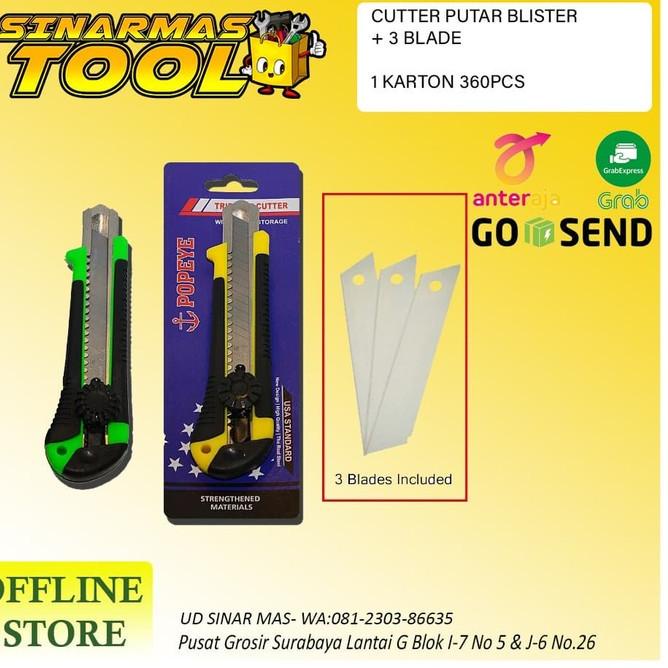 

B96 CUTTER PUTAR POPEYE + ISI REFILL GRATIS ONGKIR ㅸ
