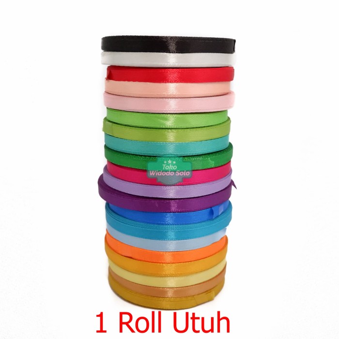 

Pita Satin Kain 1/4 inch 20 yards Pita Kado Warna Ribbon Roll Utuh