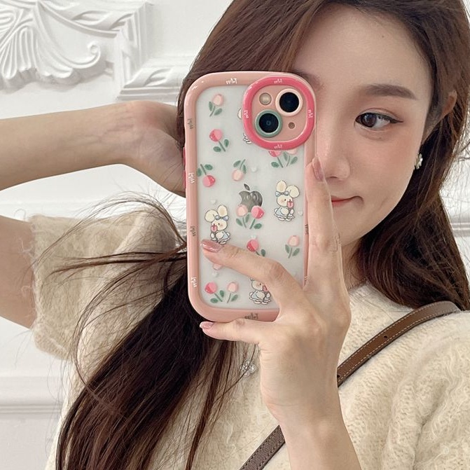 Cute Bears Puff Case iPhone 11 12 13 14 Pro Max 14 Plus Women's Cute Pink Friends Gifts Soft Casing Cover Camera Lens protect