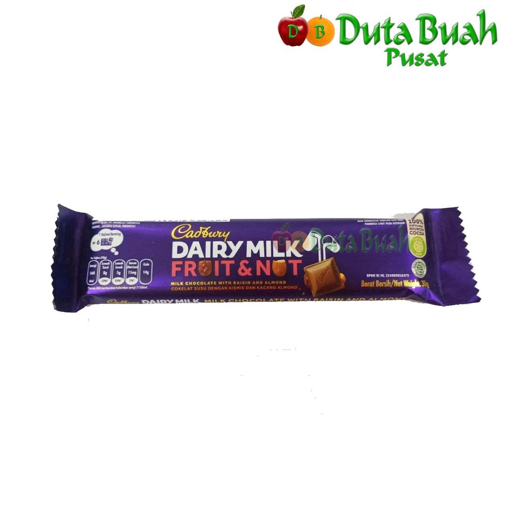 

DUTA BUAH Cadbury Dairy Milk Fruit & Nut (30g)