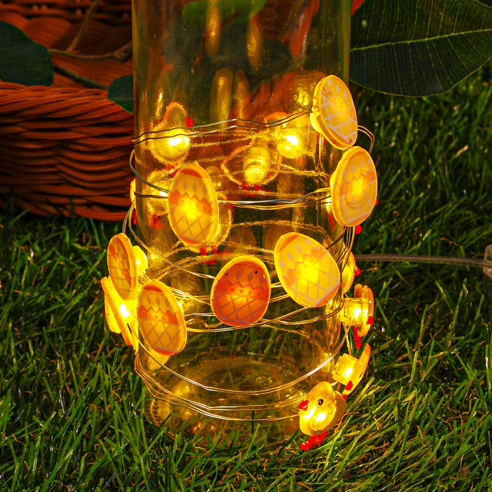 Easter Lampu String LED Dekorasi Untuk Rumah/Eggshell Shaped Chicken Fairy Light Supplies Happy Easter Hadiah Dekorasi Pesta