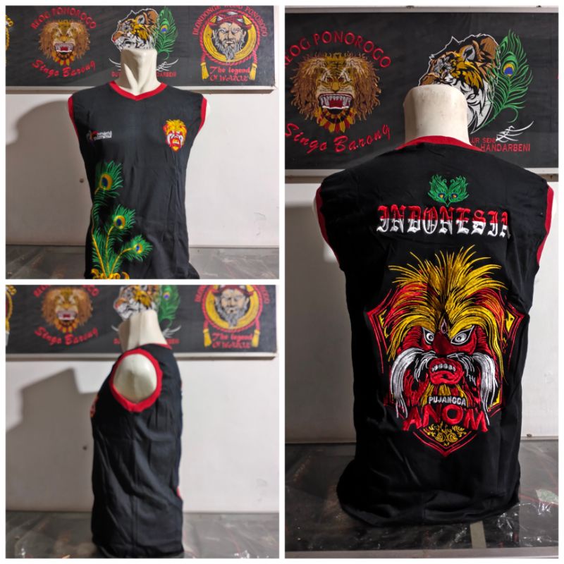kaos bujang ganong / singlet pujonggo anom / kaos reyog / kaos reog / kaos budaya / kaos bordir / ku