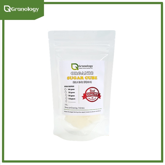 Organic White Sugar Cubes / Gula Batu Putih Organik (100 gram) by Granology