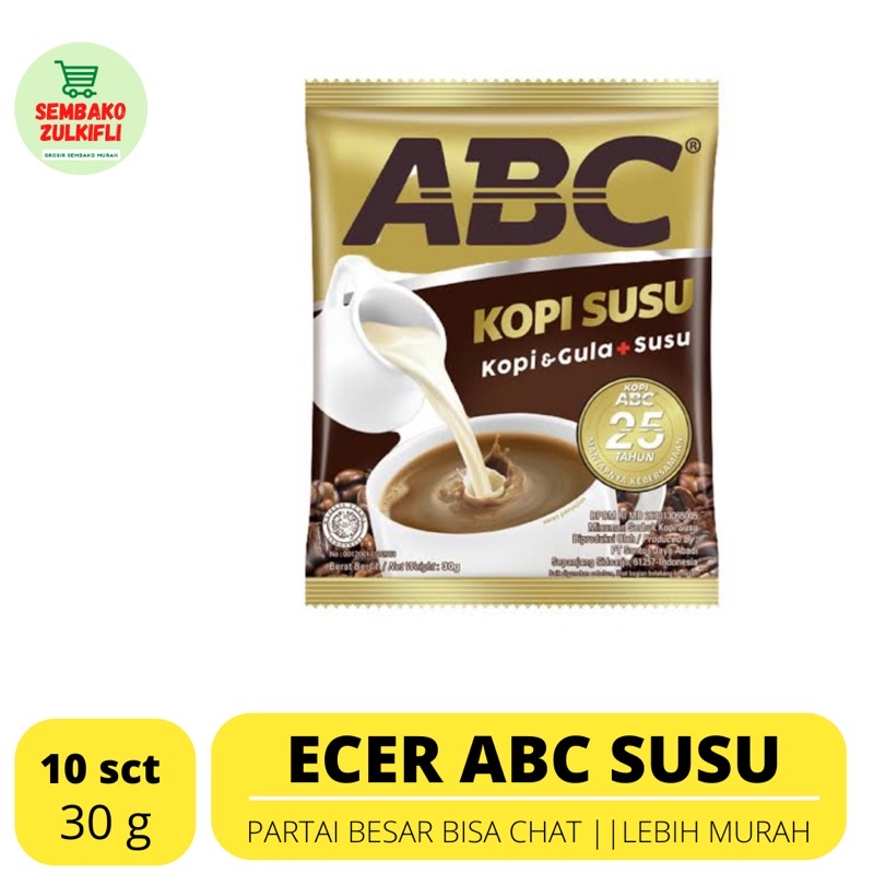 

Kopi abc susu renteng 10 x 30 gram