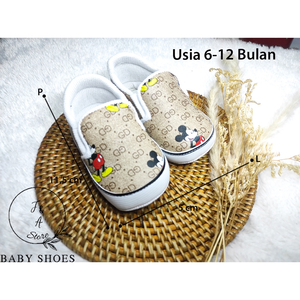 Baby Shoes Mickey GD / Sepatu bayi Mickey SlipOn / Sepatu Bayi Murah