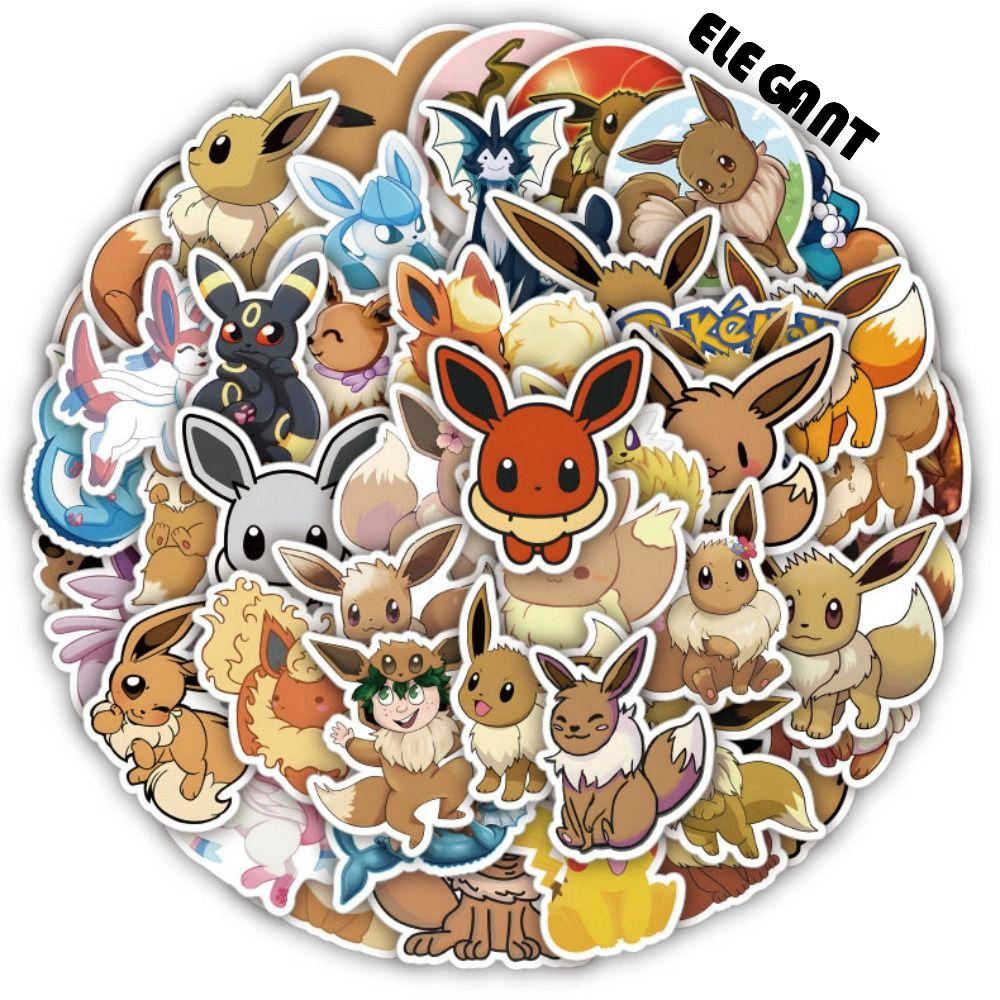 [Elegan] Stiker Pokemon DIY Eevee Dekorasi Gitar Motor Sekolah Kantor Perlengkapan Bagasi Pokemon Skateboard Animel Stickers