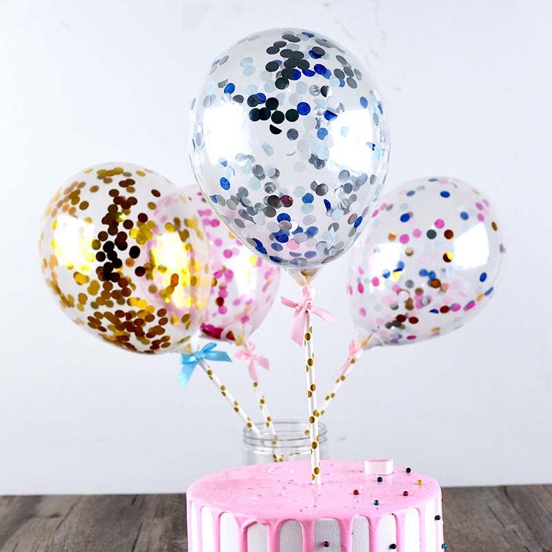 Balon Confetti Glitter Sequin Mini 5 &quot;Untuk Dekorasi Kue Ulang Tahun / Baby Shower / Pernikahan