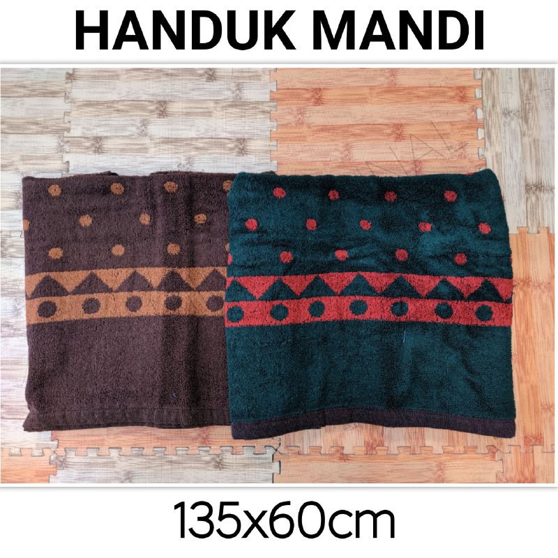 Handuk Mandi OLYMPIC 140x70cm SEGITIGA BINTIK GELAP Salur Halus Berkualitas Ukuran 140 X 70 Cm / Perlengkapan Mandi Olimpic - sckmenwear GROSIR