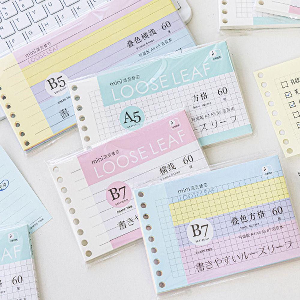 Agustina A5 B5 Loose Leaf Kertas Siswa Sekolah Kantor Kerja Perencanaan Scrapbooking Diary Jurnal Stationery Paper Index Halaman Dalam