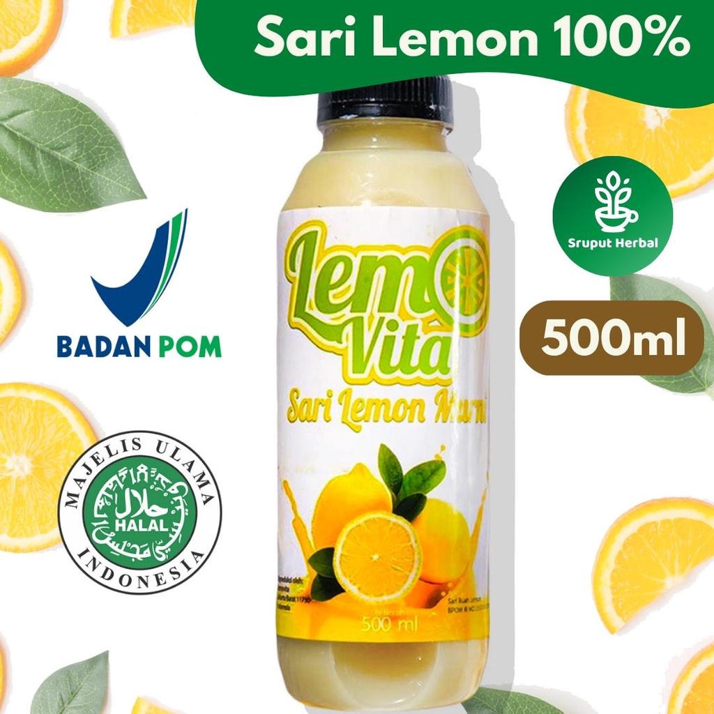 BPOM 500ml Lemovita Sari Lemon 100% Murni Fresh Jus Sari Lemon Diet Alami Sehat Murni Murah Sruput Herbal Segar Sari Jeruk Lemon Beorganik Hikari