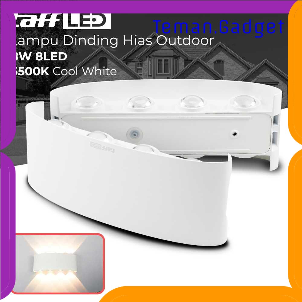 TG-LMP TaffLED Lampu Dinding Hias Outdoor Modern Aluminium 8 LED Cool White - 366-8