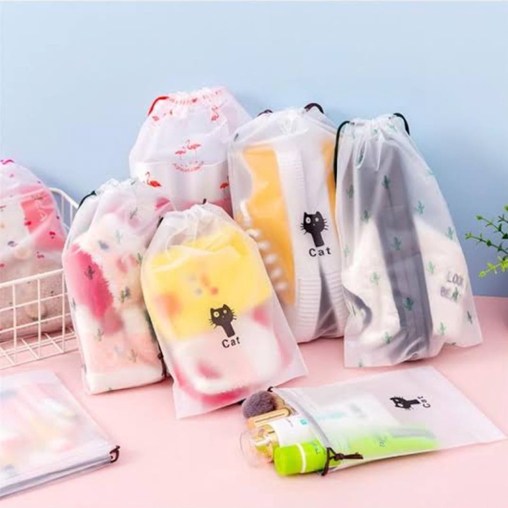 ⭐️𝐈𝐇𝐒 𝟖𝟑𝟏 𝐋𝐚𝐦𝐩𝐮𝐧𝐠⭐️Tas Serut Travel Pouch Bag Organizer Travelling Plastik Makeup Waterproof