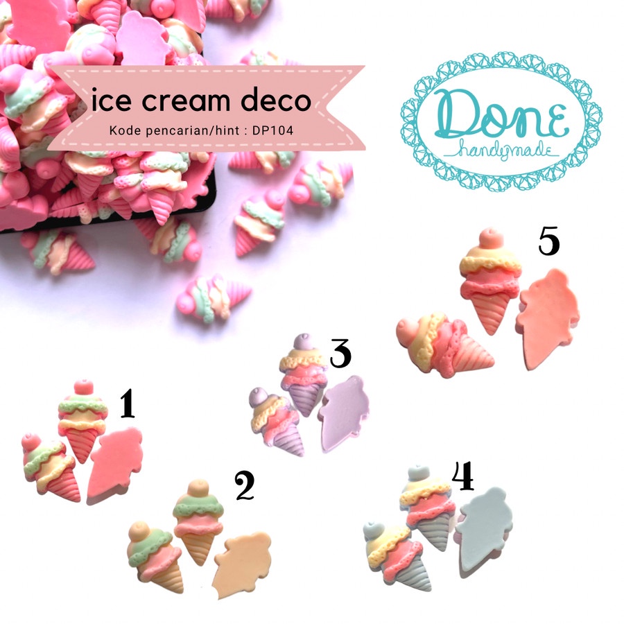 done handymade deco part ice cream aksesoris tempel resin art dp104