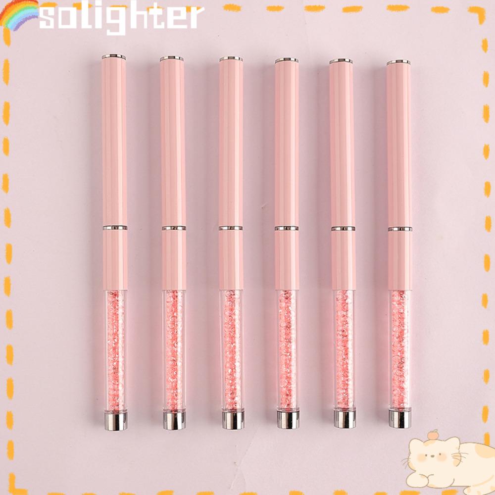 Solighter 6PCs Kuas Nail Art Acrylic Lukisan Bunga UV Gel Extension Builder Pena Gambar