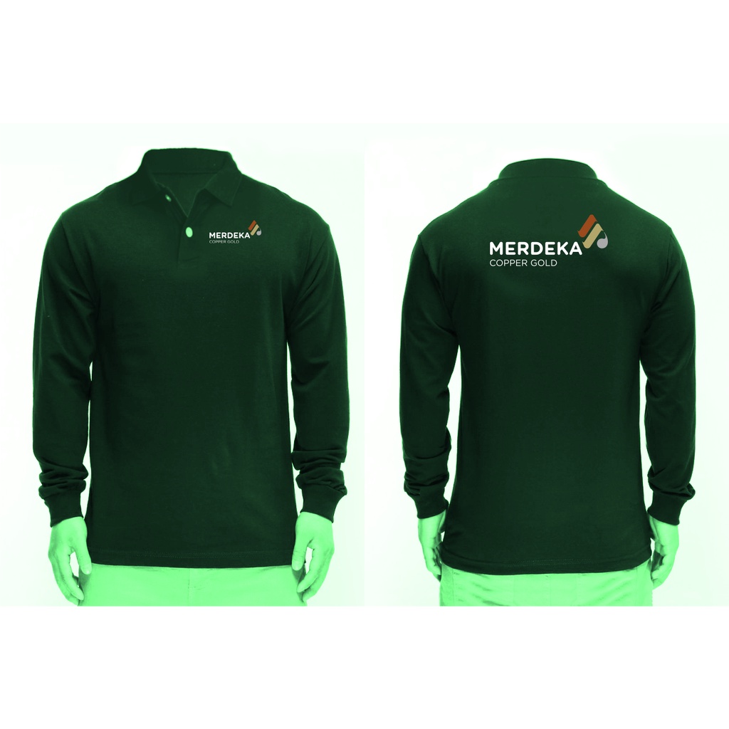 T-SHIRT KAOS LENGAN PANJANG BERKERAH MERDEKA COPPER GOLD