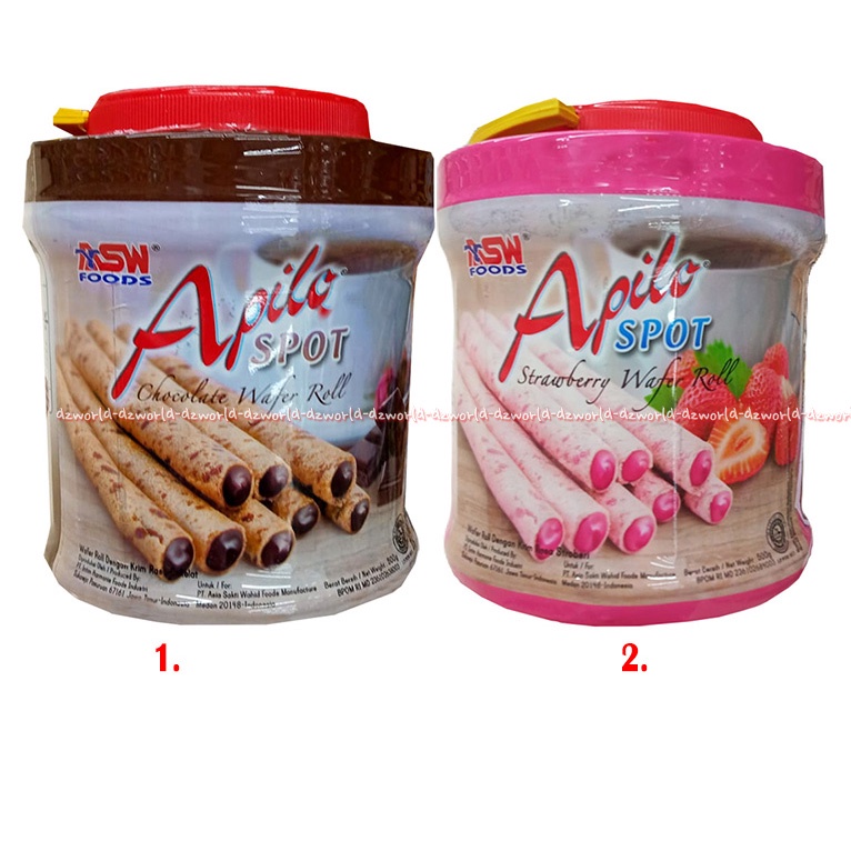 Asw Foods Apilo Spot 500gr Chocolate Strawberry Wafer Roll Wafer Isi Coklat Stroberi Kemasan Kaleng Apillo Stik Stick Wafers Asw Food Snack Cemilan